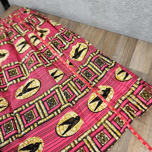Li Li's Creations African Bird Print Midi‎ Skirt Women's Large Cotton Multicolor - Picture 9 of 11